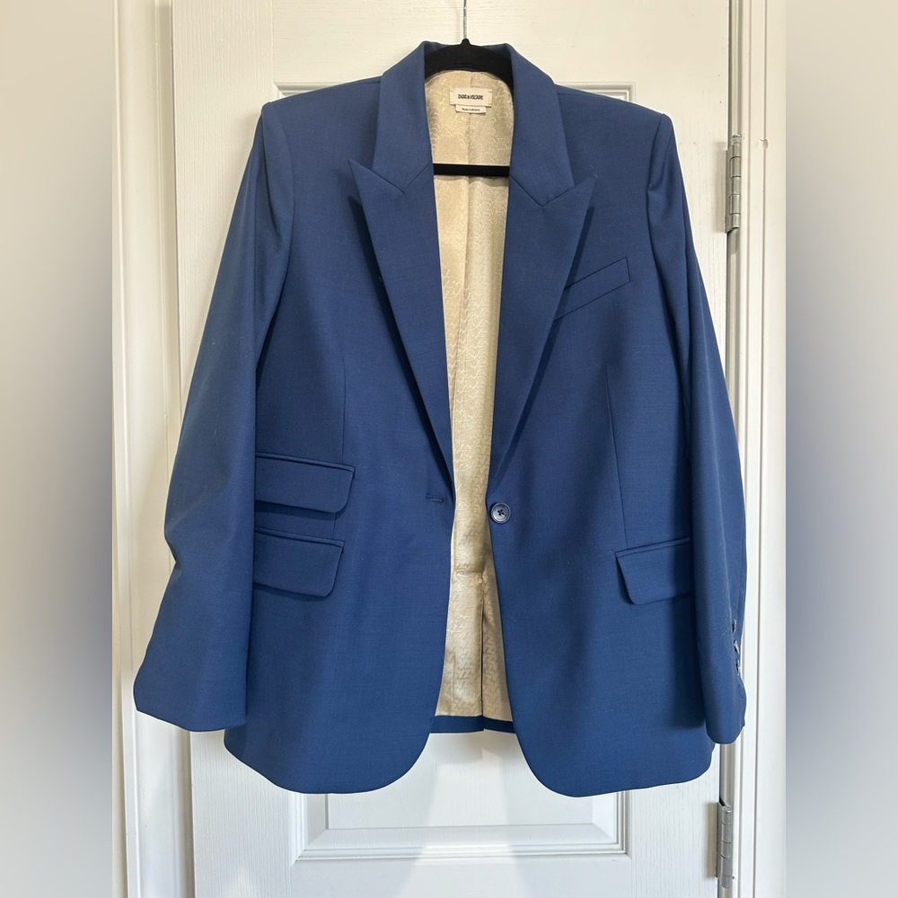 Zadig & Voltaire Blazer - Blueberry / Gemstone Cufflinks - NWT